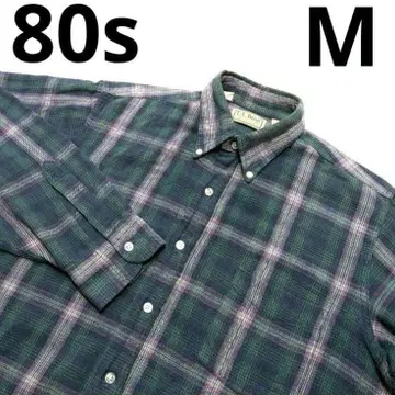 M 새상품급 80s 90s USA제 LLBean 옴브레 섀도우 긴팔 셔츠
