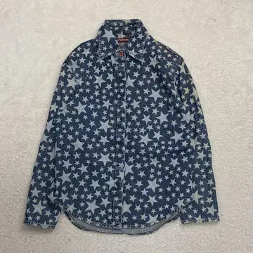 90s hysteric glamour 데님 셔츠 스타 올 패턴 구형 택