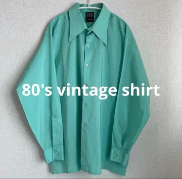80s 빈티지 셔츠 민트 그린