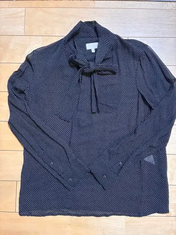 보타이 블라우스 A.P.C 블랙 도트 무늬 사이즈 S