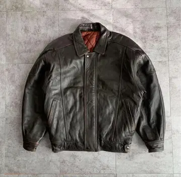 80s Vtg 짧은 천연 가죽 봄버 재킷