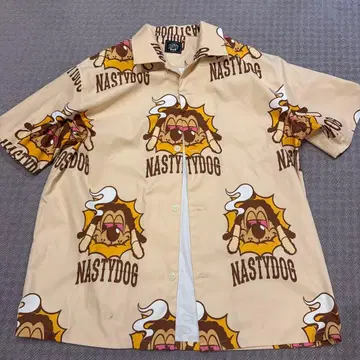 NASTYDOG 캐릭터 패턴 반팔 셔츠 m 나스티독