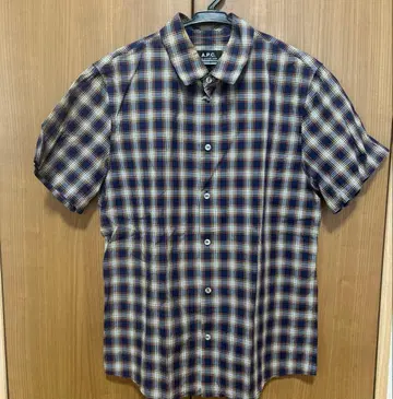 A.P.C 반팔 체크 셔츠