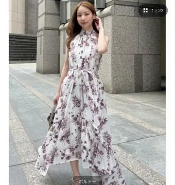 프레이 아이디 홀터넥 개더 플라워 원피스 2025