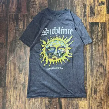 Sublime 썬 디자인 티셔츠 그레이 밴드티 밴티 구제 의류
