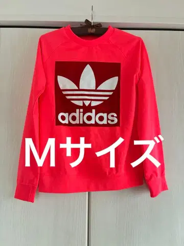 [ 새상품급 ] 아디다스 오리지널 트레포일 크루 맨투맨 형광 핑크 오렌지