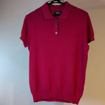 A.P.C. 반팔 피케 셔츠 니트 레드
