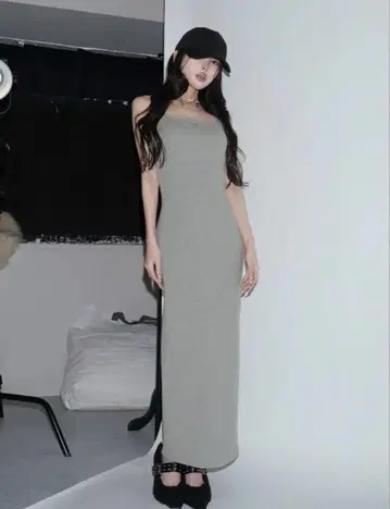 Darich 쉐이프 리브 컷 롱 원피스 free 다리치