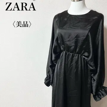 [새상품급] ZARA 블랙 새틴풍 디자이너 고급 롱 원피스