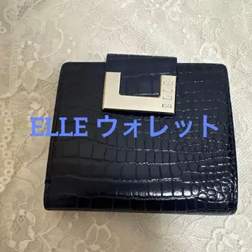 새상품급! ELLE 크로커다일풍 네이비 접이식 지갑