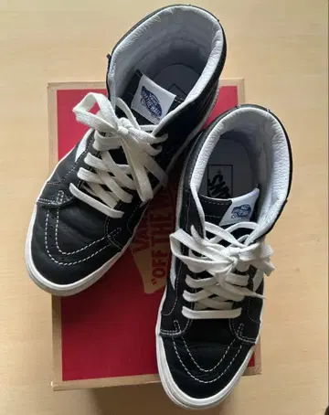 Vans 하이컷 가죽 스니커즈 24.5cm 새상품급! 블랙