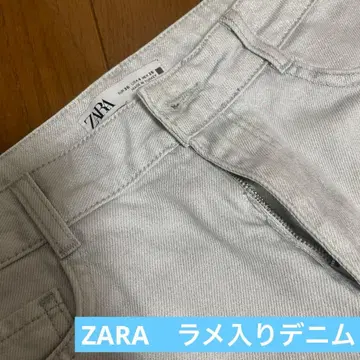 새상품급! ZARA 라메 믹스 스트레이트 컷오프 데님