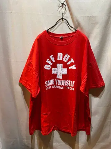 OFF DUTY 티셔츠 라이프 가드 패러디 비치 빅 사이즈 3XL