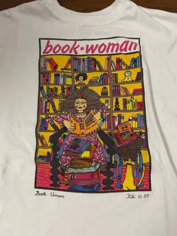 XXL 80's 90's Book Woman T셔츠 Kiki 빈티지