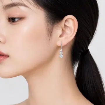 Swarovski 스와로브스키 여성용 드롭 귀걸이 화이트 실버