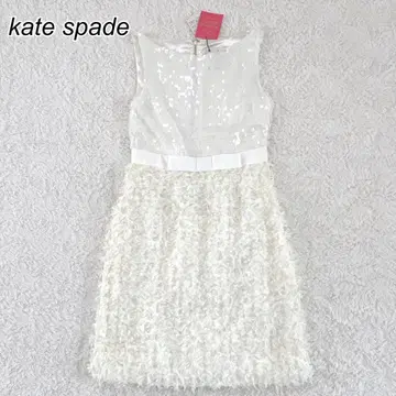 택 포함 레어 kate spade 케이트 스페이드 스팽글 리본 화이트