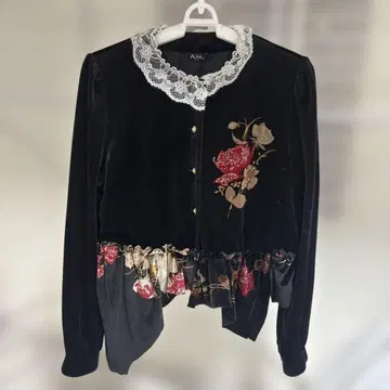 벨벳 블라우스 레이스 구제 의류 레트로