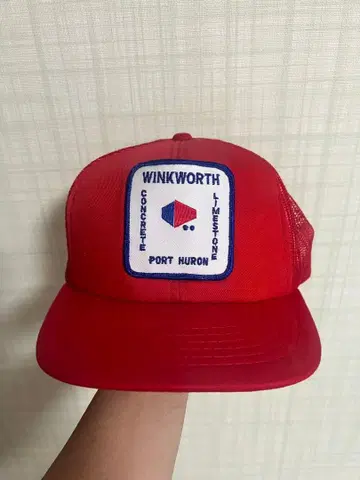 CARDINAL 80s 빨간색 메쉬 캡 기업계 아메카지