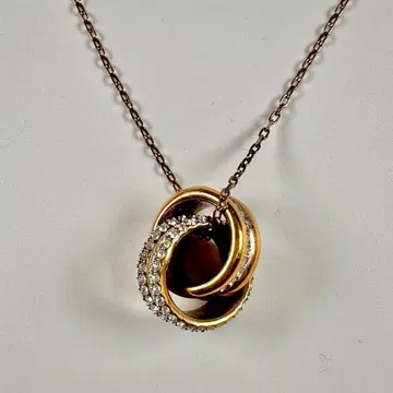 Swarovski 스와로브스키 목걸이 더블 링 골드