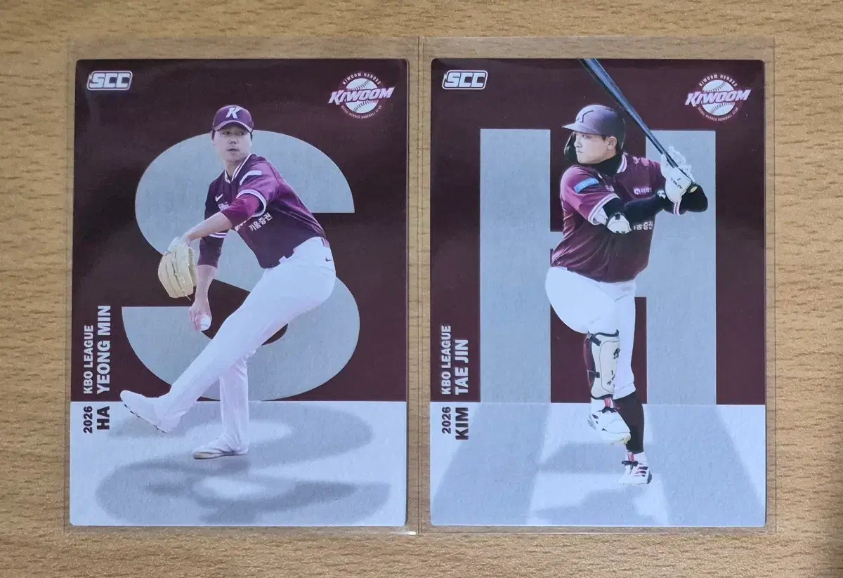 2026 SCC KBO 오피셜 키움 하영민, 김태진 알파벳카드 2장랏