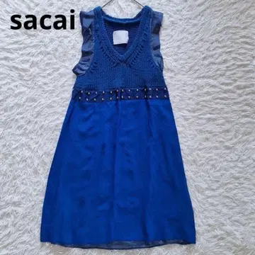 sacai 사카이 실크 슬리브리스 원피스 이소재 도킹 비쥬