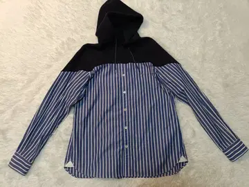 sacai SCM-026 CottonHoodie 절개 스트라이프 후드티