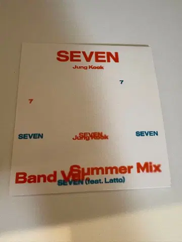 SEVEN Jung Kook Band Summer Mix CD