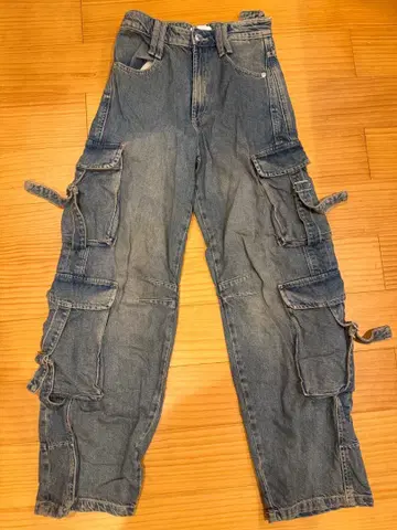 ZARA 카고 데님 팬츠 멀티 포켓 사이드 스트랩