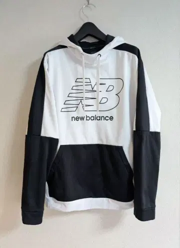 new balance 빅 로고 후드티 XL 화이트 블랙 모노톤 NB 로고