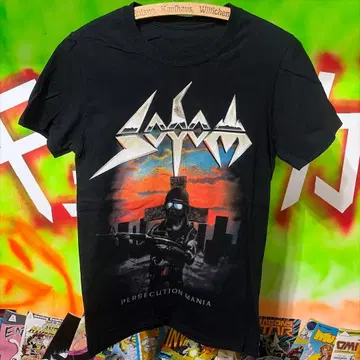 SODOM 소돔 슬래시 메탈 밴드T 블랙 S 저먼 치비t