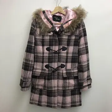 CECIL McBEE 더플 코트 체크 무늬 퍼 포함 M