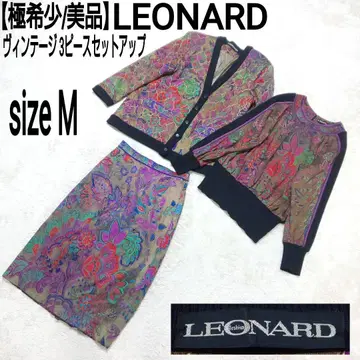 [새상품급] LEONARD 3피스 셋업 이소재 콤비 니트 올 패턴 꽃무늬