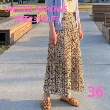 유나이티드 애로우즈 새틴 아코디언 플리츠 스커트 롱 봄/여름/가을