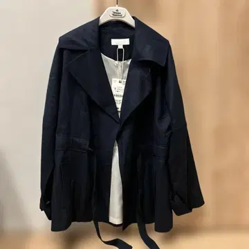 ZARA 린넨 혼방 테일러드 자켓 네이비 S