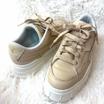 [새상품급] PUMA 메이즈 스택 소프트 우먼 통굽 스니커즈 베이지