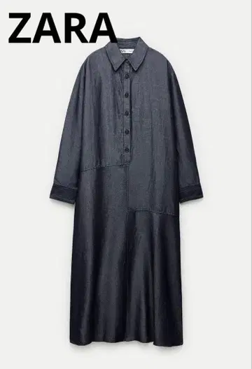 ZARA 린넨 블렌드 셔츠 원피스