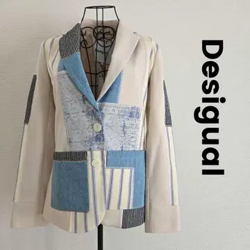 새상품 데시구알 Desigual 패치워크 테일러드 자켓