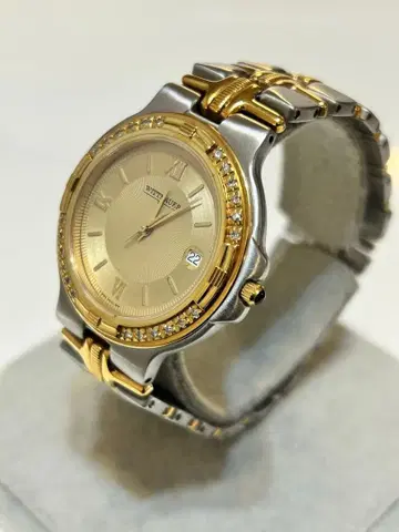 WITTNAUER HT8068 다이아 베젤 남성용 쿼츠 손목시계 작동품