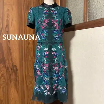 수나우나 SUNAUNA 카라 부착 자수 원피스 사이즈 38 새상품급