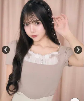 미셸 마카롱 michellMacaron 레이스 리본 상의