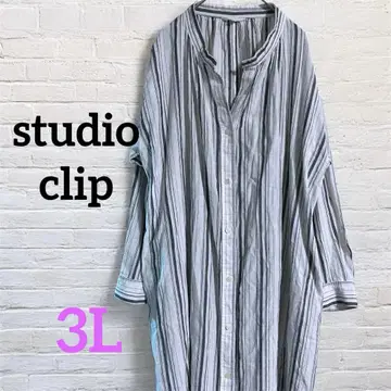 studio clip 코튼 스트라이프 롱 스키퍼 원피스 3L
