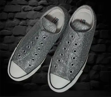 컨버스 CONVERSE 새상품급 스니커즈 실버 라메 23.5cm