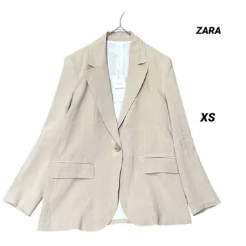 택 포함 새상품 ZARA 린넨 블렌드 테일러드 자켓 XS 루즈핏