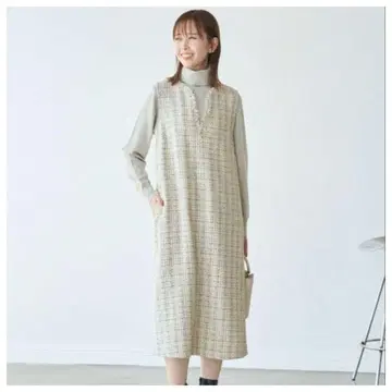 로페피크닉 트위드 깔끔 원피스 38 새상품급