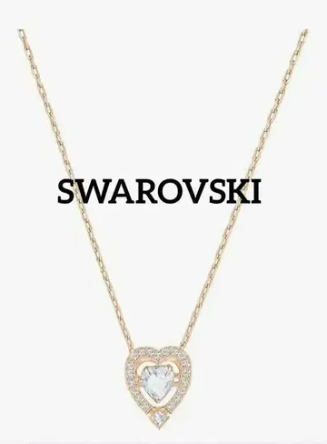 SWAROVSKI 하트 목걸이 로즈 골드 댄싱 크리스탈