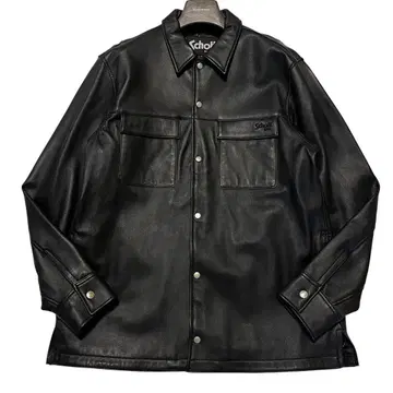 희귀 2XL 사이즈 새상품급 Schott 램 가죽 패치 포켓 셔츠 자켓