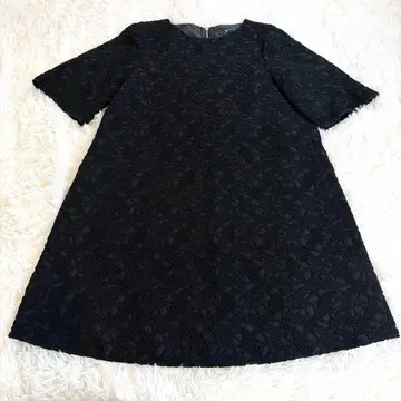 고급 라인 White JILLSTUART 전체 레이스 A라인 원피스 블랙