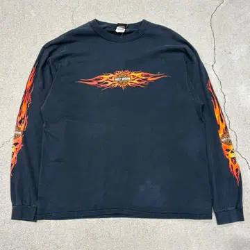 할리데이비슨 롱 T 레드 프레임 티셔츠 harleydavidson