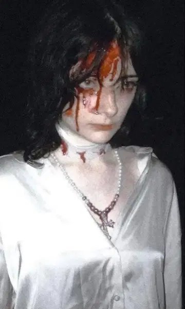 십자가 목걸이 blood drops necklace