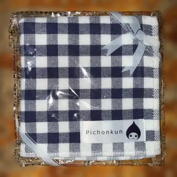 블루 체크 손수건 Pichonkun